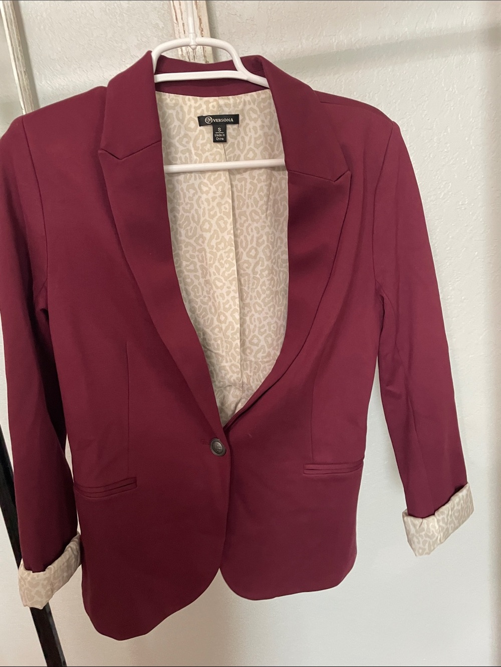 Versona Burgundy Women's Blazer Jacket